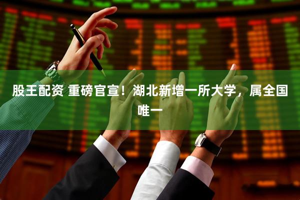 股王配资 重磅官宣！湖北新增一所大学，属全国唯一