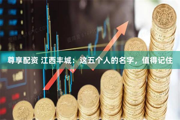 尊享配资 江西丰城：这五个人的名字，值得记住