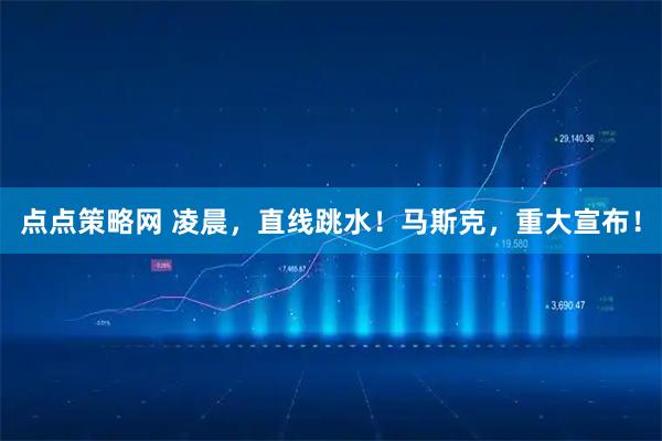 点点策略网 凌晨，直线跳水！马斯克，重大宣布！