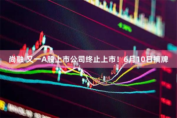 尚融 又一A股上市公司终止上市！6月10日摘牌